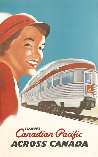 Travel Canadian Pacific Across Canada, woman in red