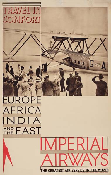 Travel in Comfort Imperial Airways, plane and crowd