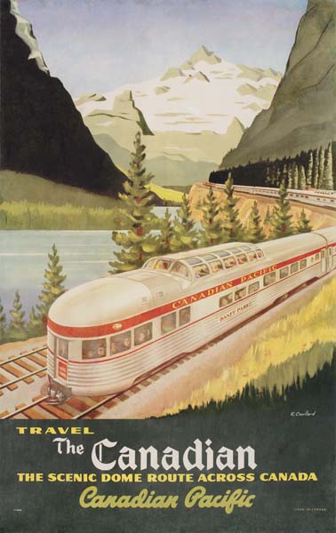 Travel The Canadian, white train, mountains