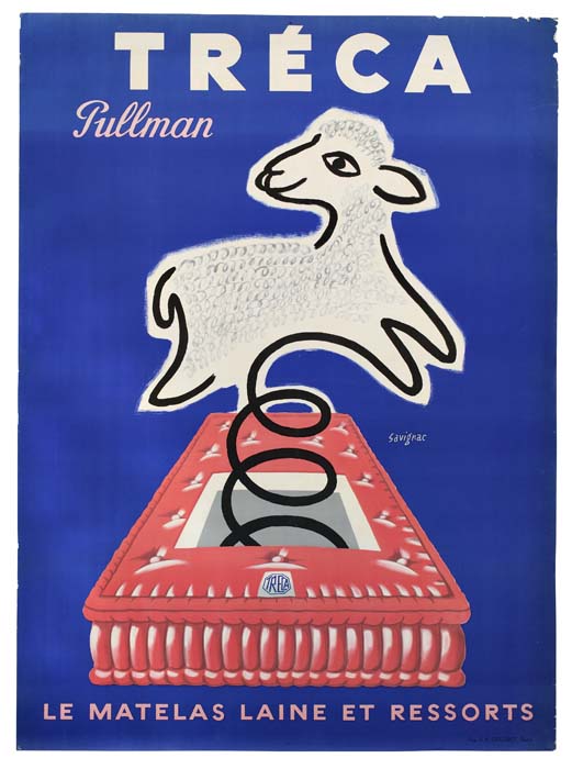 Treca Pullman, sheep, blue poster