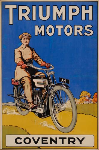 Triumph Motors Coventry, man on bicycle