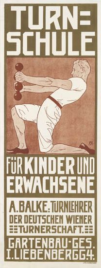 Turn Schule, long poster, man in white