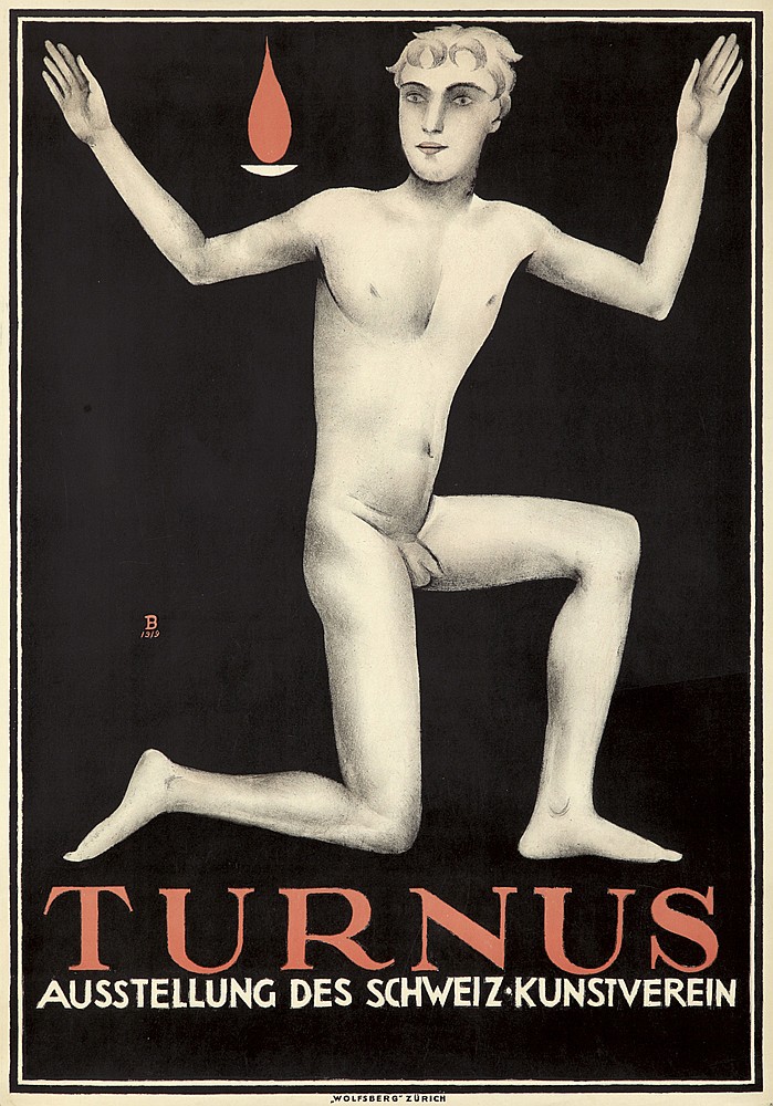 Turnus, blackposter, nude man