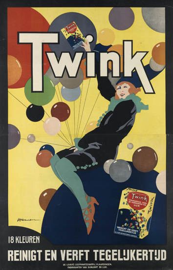 Twink Reinigt en Verft Tegelijkertijd, woman in black balloons