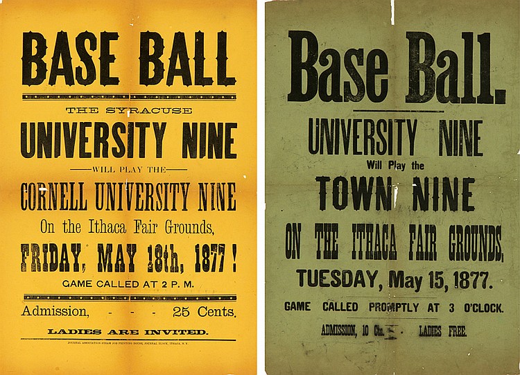 Base Ball, The Syracuse University Nine, two posters