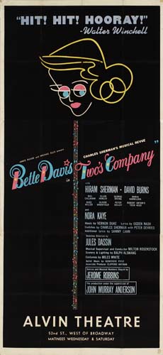 Belle Davis Two’s Company, Alvin Theatre, black poster