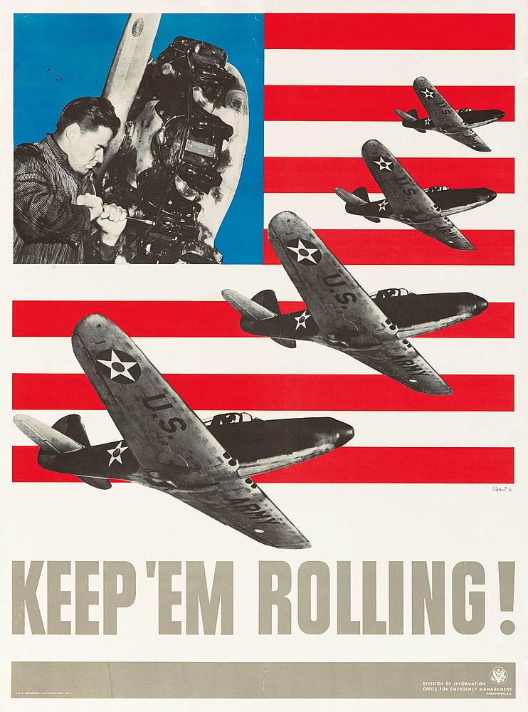 Keep ‘Em Rolling, planes, American Flag