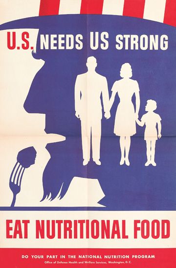 U.S. Needs Us Strong, Uncle Sam, family, Eat Nutritional Food