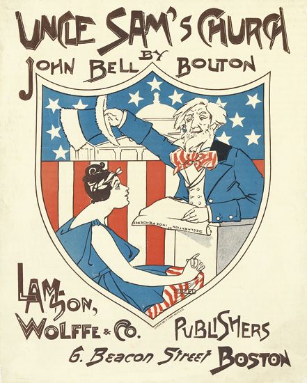 Uncle Sam’s Church, Uncle Sam and woman in blue