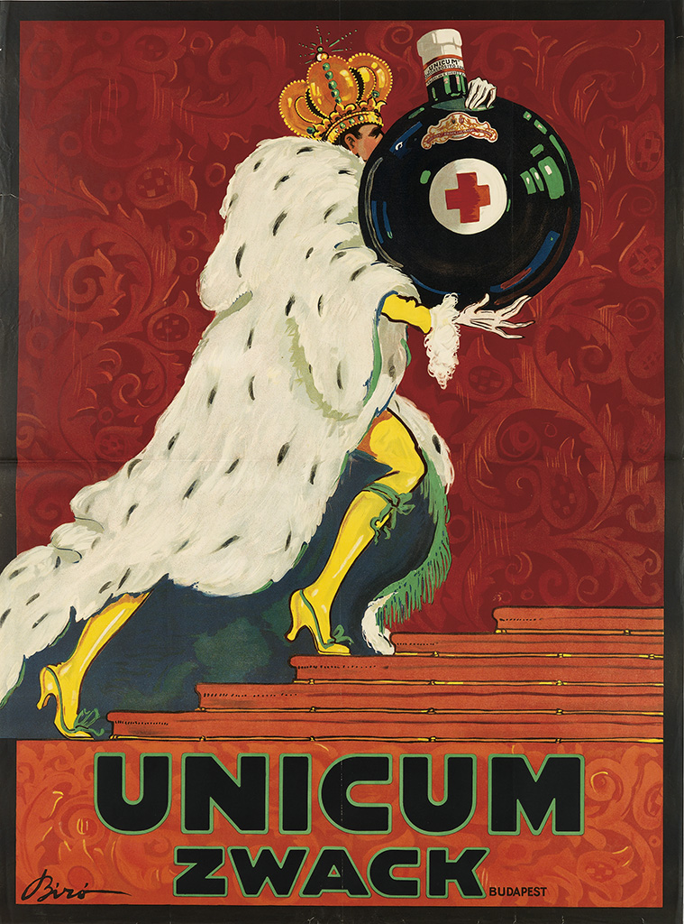Unicum Zwack, red poster, king