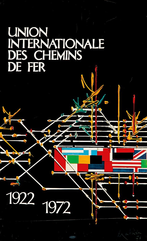 Union Internationale des Chemins de Fer, black poster
