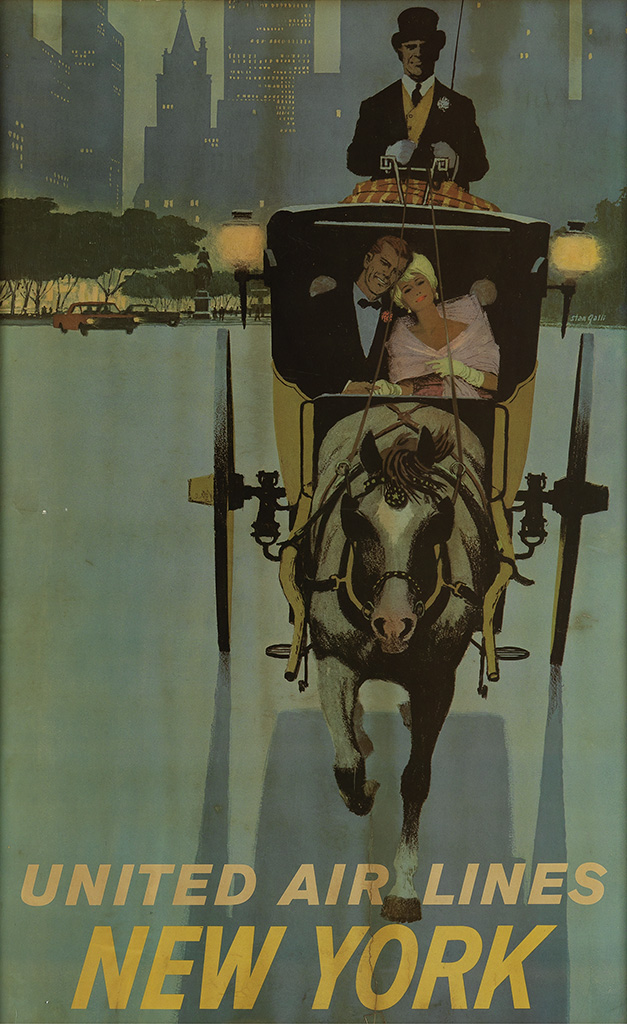 United Air Lines New York, horse and carriage