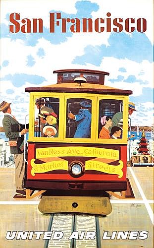 San Francisco, cable car, United Air Lines