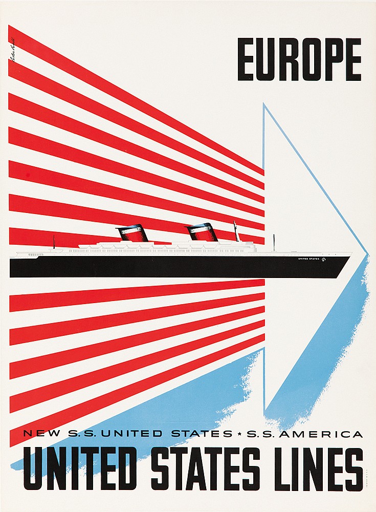 Europe United States Lines, red stripes