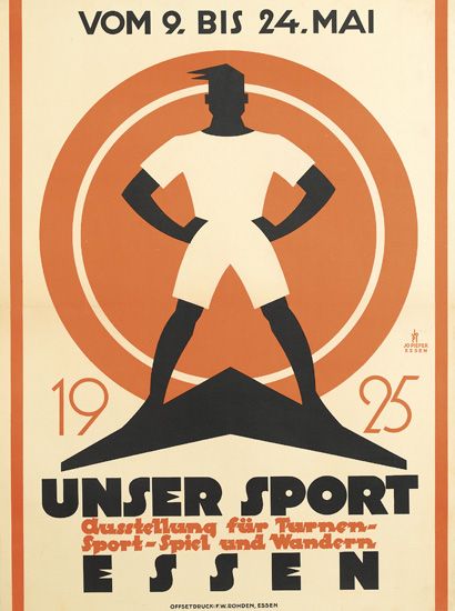 Unser Sport, orange poster, Essen