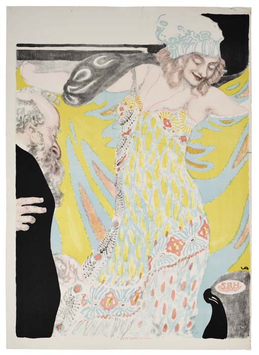 Woman in yellow and blue dress