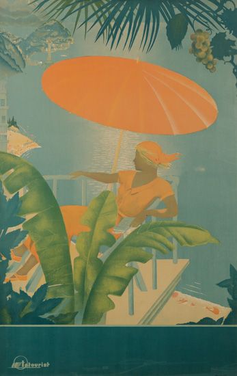 Woman with orange umbrella