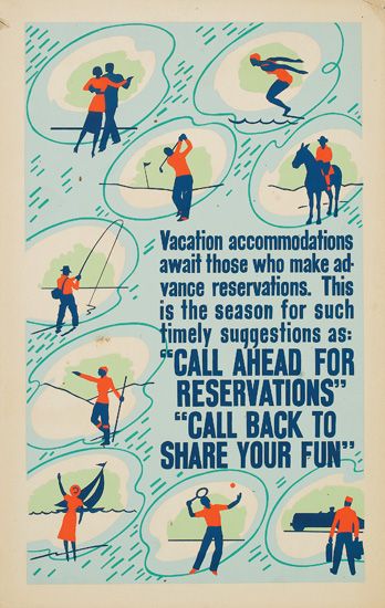 Vacation Accommodations, Call Ahead, blue poster, sports