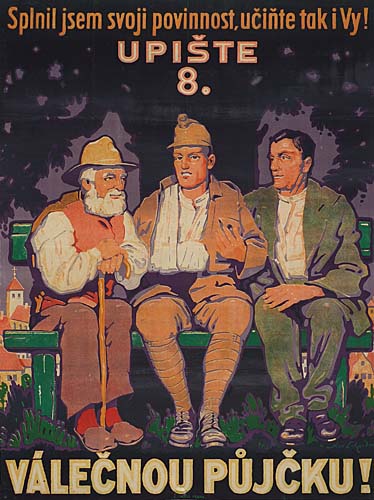 Valecnou Pujcku, three men on a bench