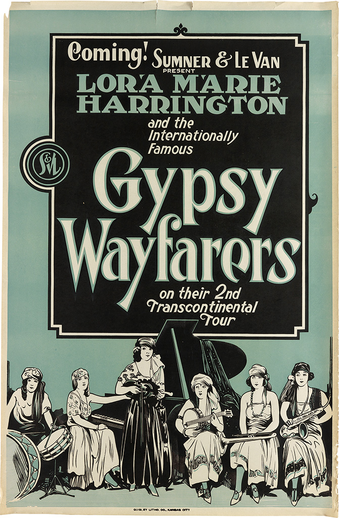 Gypsy Wayfarers, blue poster, piano