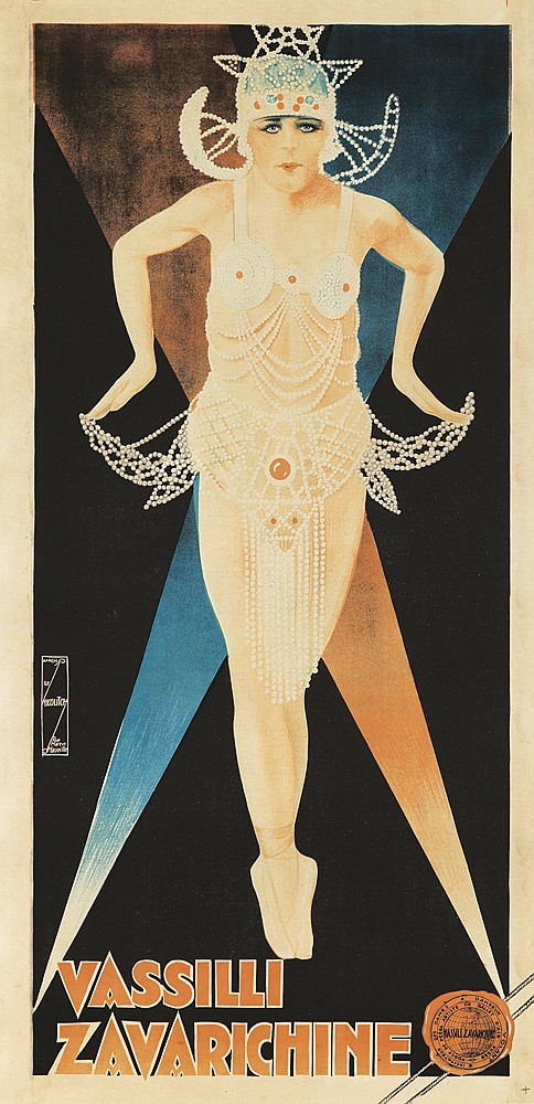 Vassilli Zavarichine, long poster, woman in white