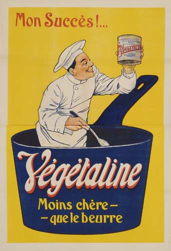 Vegetaline, blue pot, yellow poster
