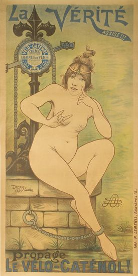 La Verite, nude woman chained to a well