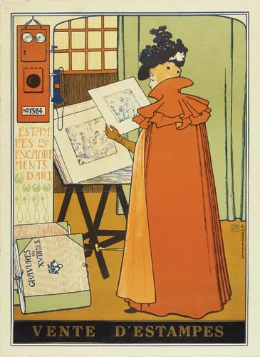 Vente D’Estampes, woman in orange
