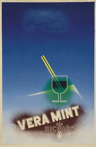 Vera Mint, drink, blue poster