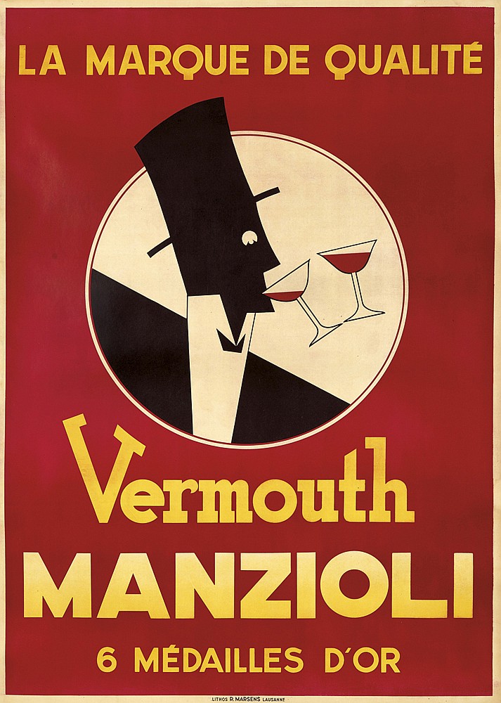 Vermouth Manzioli, red poster