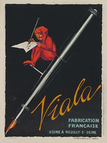 Viala Fabrication Francaise, boy in red, pen