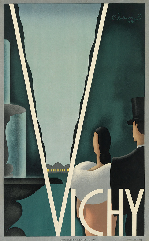 Vichy, couple looks over water