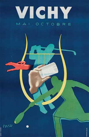 Vichy Mai October, blue poster, harp