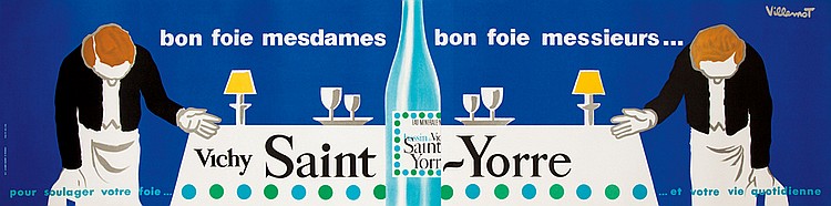 Vichy Saint-Yorre, long blue poster
