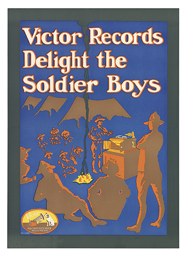 Victor Records Delight the Soldier Boys, blue poster