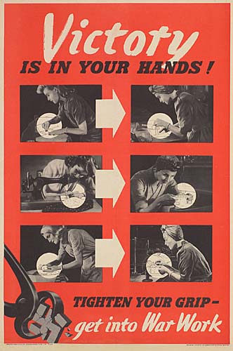 Victory is In Your Hands, red poster, photographs