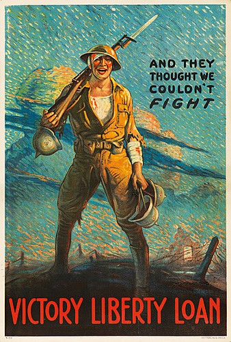 Victory Liberty Loan, blue poster, soldier