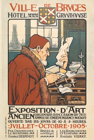 Ville de Bruges, Exposition d’Art, man in red