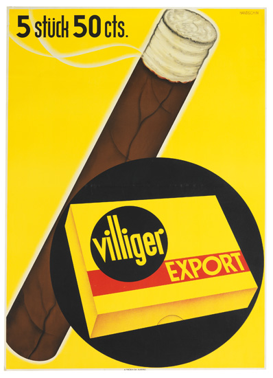 Villiger Export, yellow poster, cigarettes