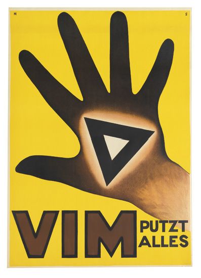 VIM Putzt Alles, yellow poster