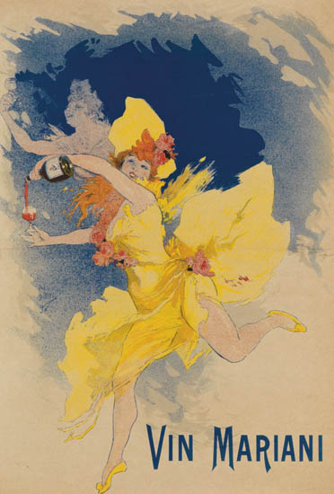 Vin Mariani, woman in yellow