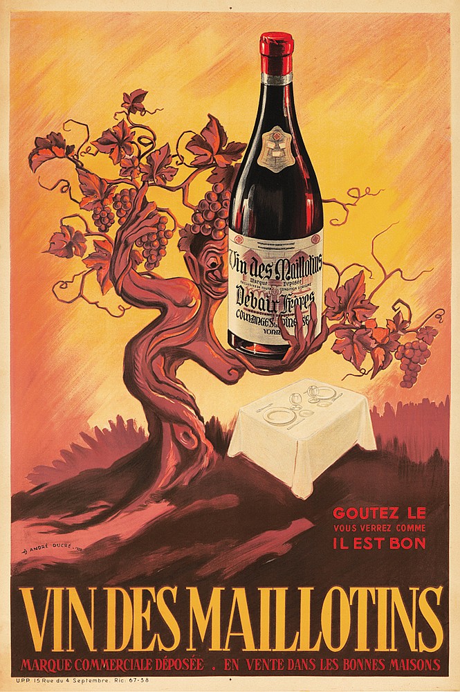 Vin de Maillotins, bottle, tree