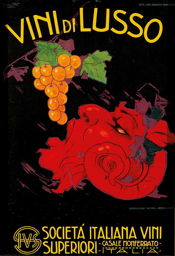 Vini di Lusso, black poster, fruit