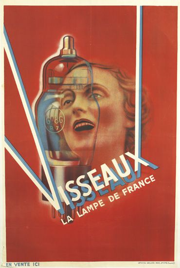 Visseaux La Lampe, red poster