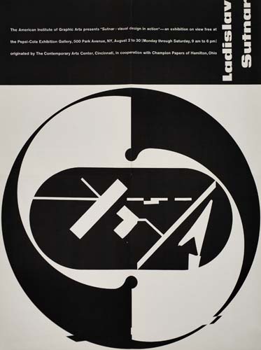Ladislav Sutnar, black and white poster