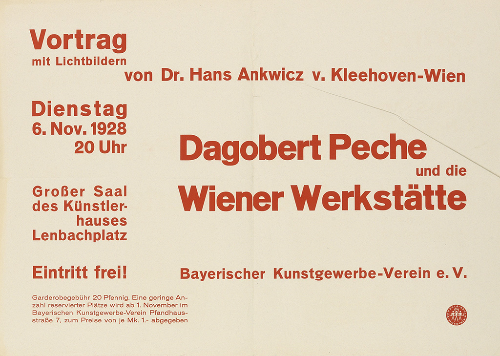 Dagobert Peche Wiener Wekstatte, red poster