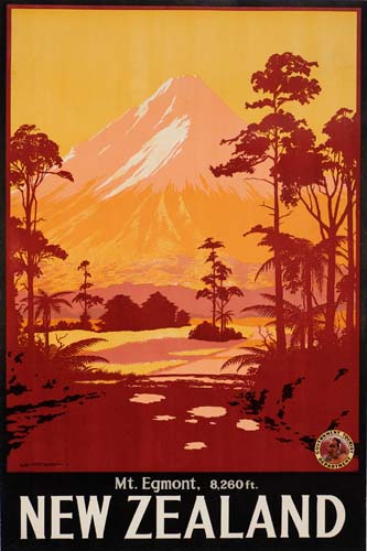 Mt. Egmont New Zealand, sunset, mountain