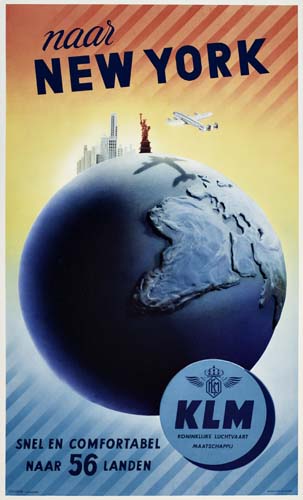 KLM Naar New York, globe