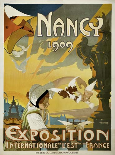 Nancy 1909 Exposition Internationale de L’est de France, woman, birds