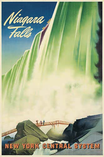 Niagara Falls, New York Central System, green falls